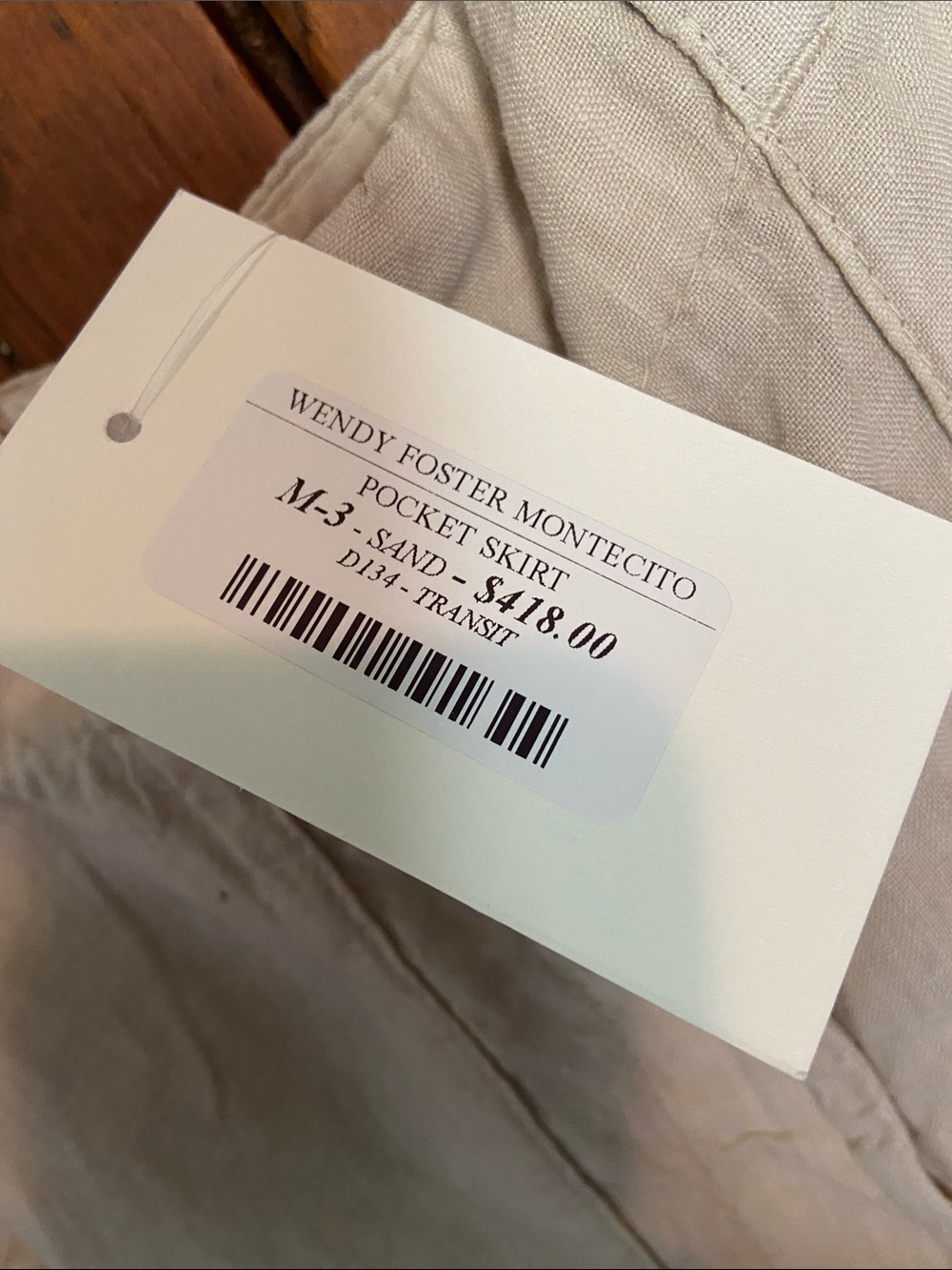 NWT Transit Par Such Linen Pocket Sand Skirt Size 3 Large - Picture 2 of 9